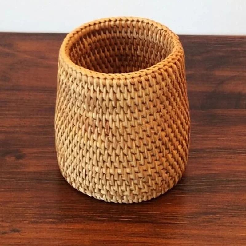 Cestino Portaoggetti in Rattan Portaposate e Organizer per Tavola e Cucina