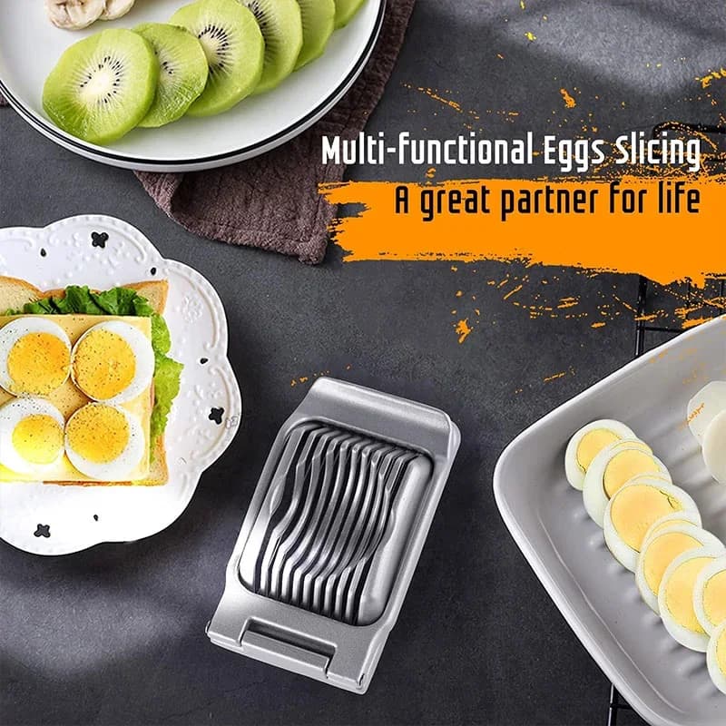 Tagliauova Resistente in Alluminio con Fili in Acciaio Inox Affettatore per Uova Sode e Frutta Morbida