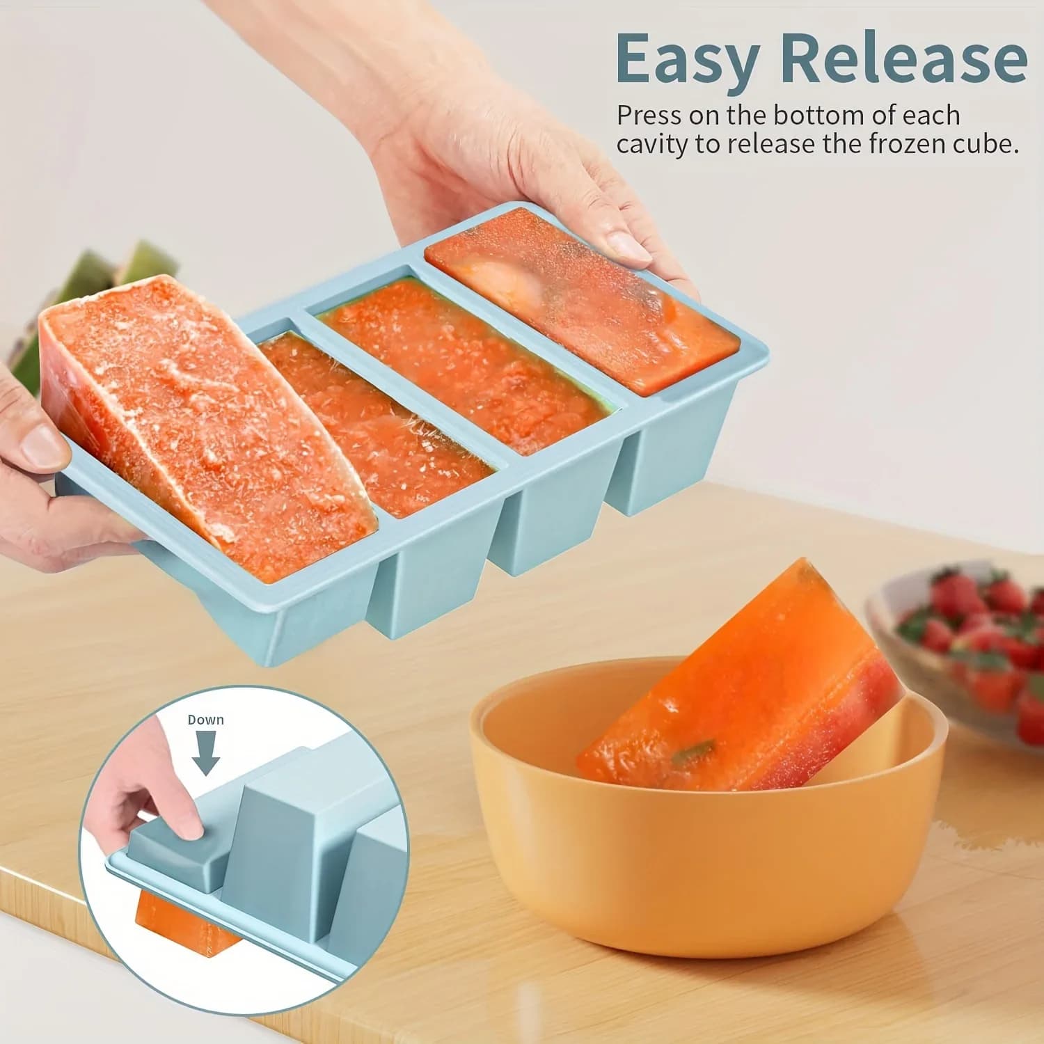 Set Stampi per Cubetti di Ghiaccio Rettangolari con Coperchio (1/4 pz) - Vaschette Impilabili