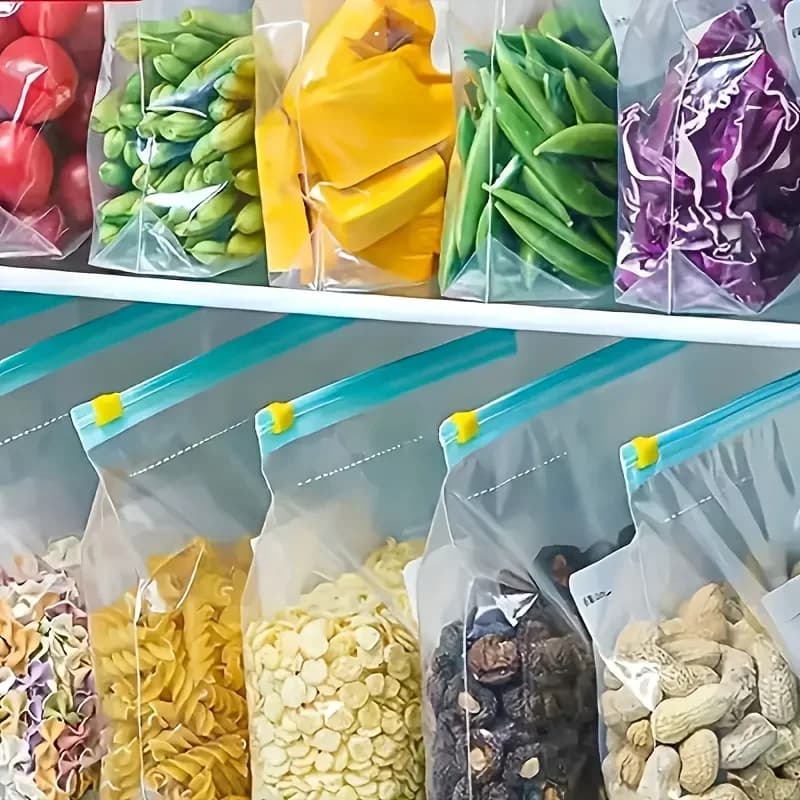 10-90 pz Sacchetti Salvafreschezza con Chiusura Zip per Alimenti ed Esigenze di Freezer