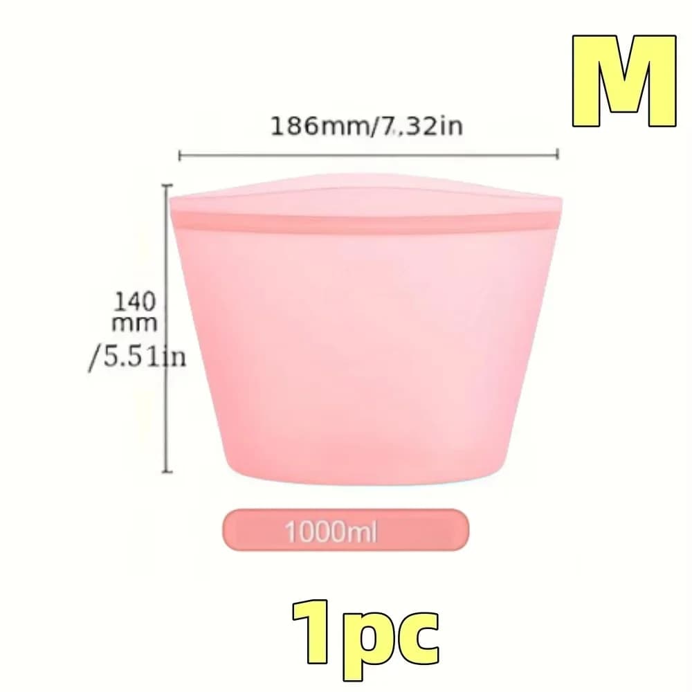 Set Sacchetti Salvafreschezza in Silicone Riutilizzabili 1/3 pz per Frigo e Freezer