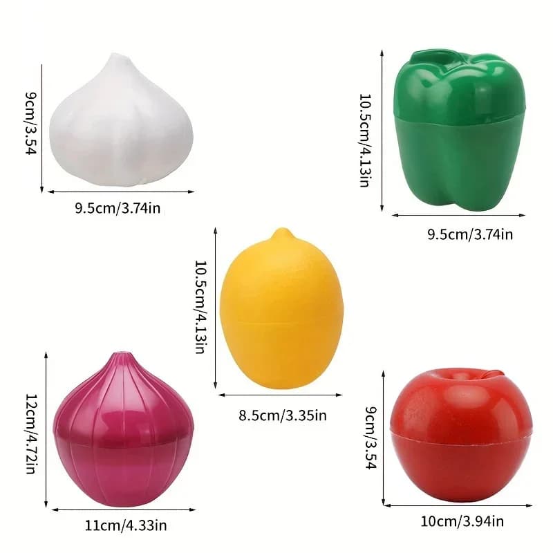 Contenitore Salvafreschezza per Verdure in Plastica, Porta Aglio, Cipolla e Peperone per Cucina