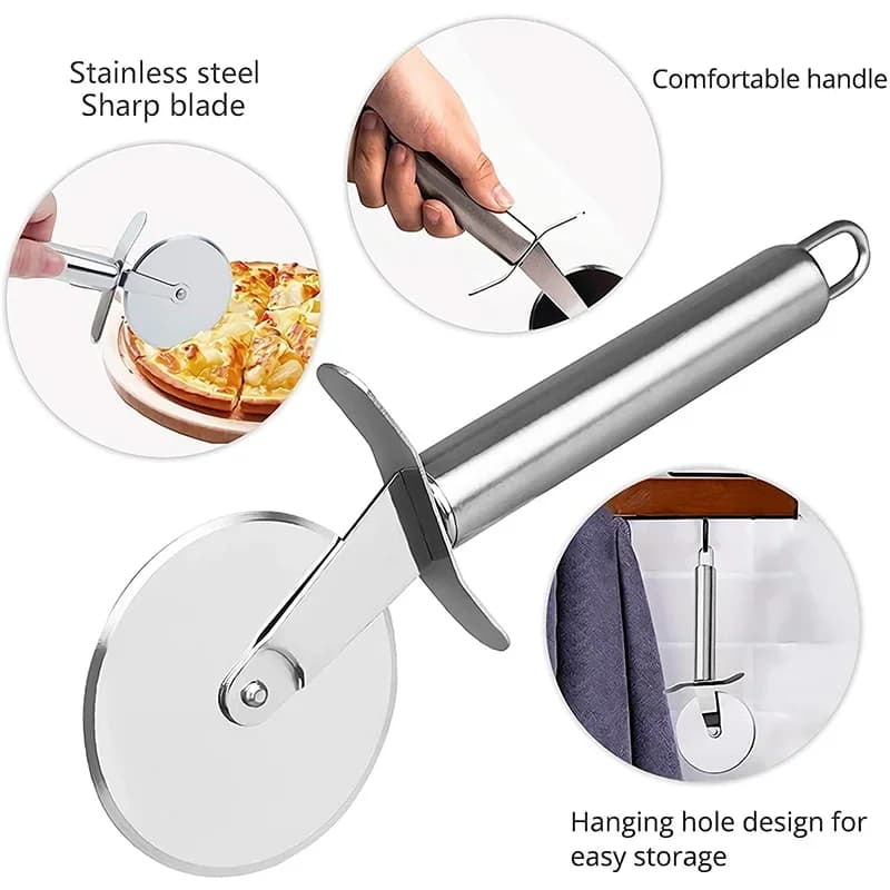 Rotella Tagliapizza Professionale in Acciaio Inox Utensile Taglia Pizza e Pasta da Cucina