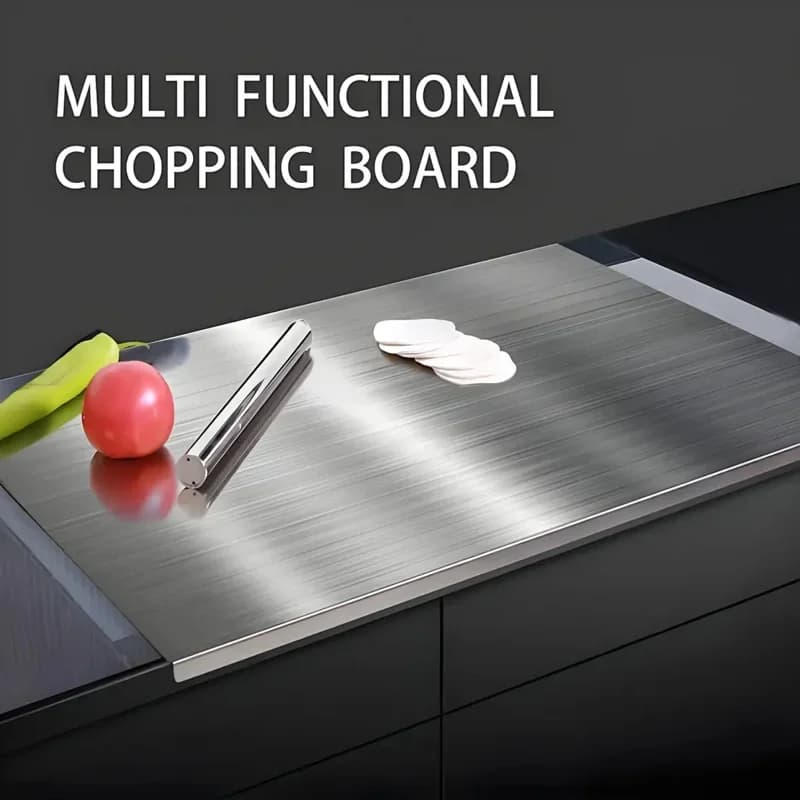 Tagliere Pieghevole Grande in Acciaio Inox per Cucina e BBQ - Per Interni ed Esterni