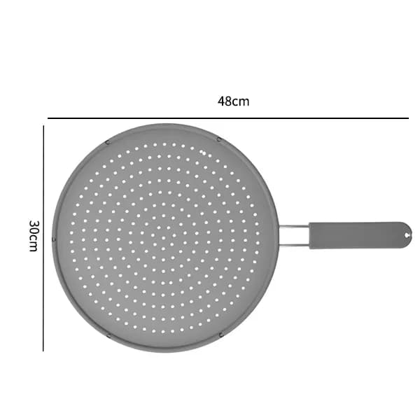 Paraschizzi da cucina in silicone con manico, coperchio paraolio termoresistente per padelle