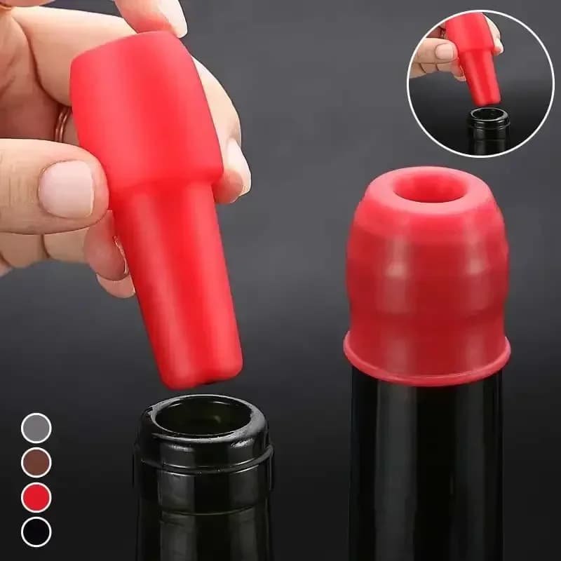 Tappo Universale per Bottiglia di Vino Rosso con Doppia Guarnizione in Silicone Morbido Accessorio Bar e Cucina