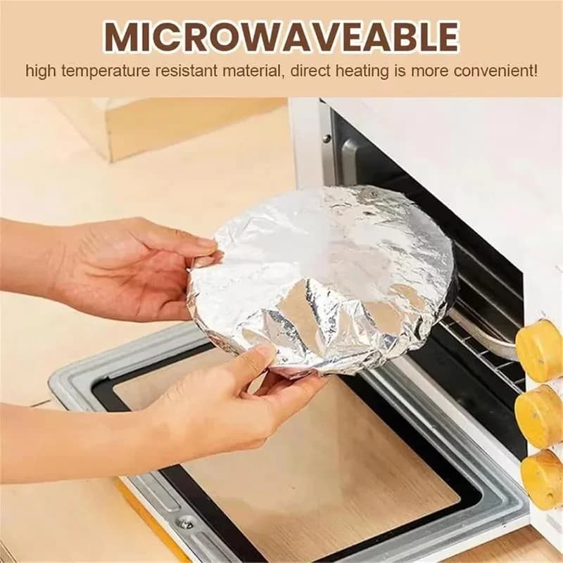 Set 10-60 pz Coperchi Riutilizzabili in Alluminio per Ciotole, Termoisolanti e per Alimenti