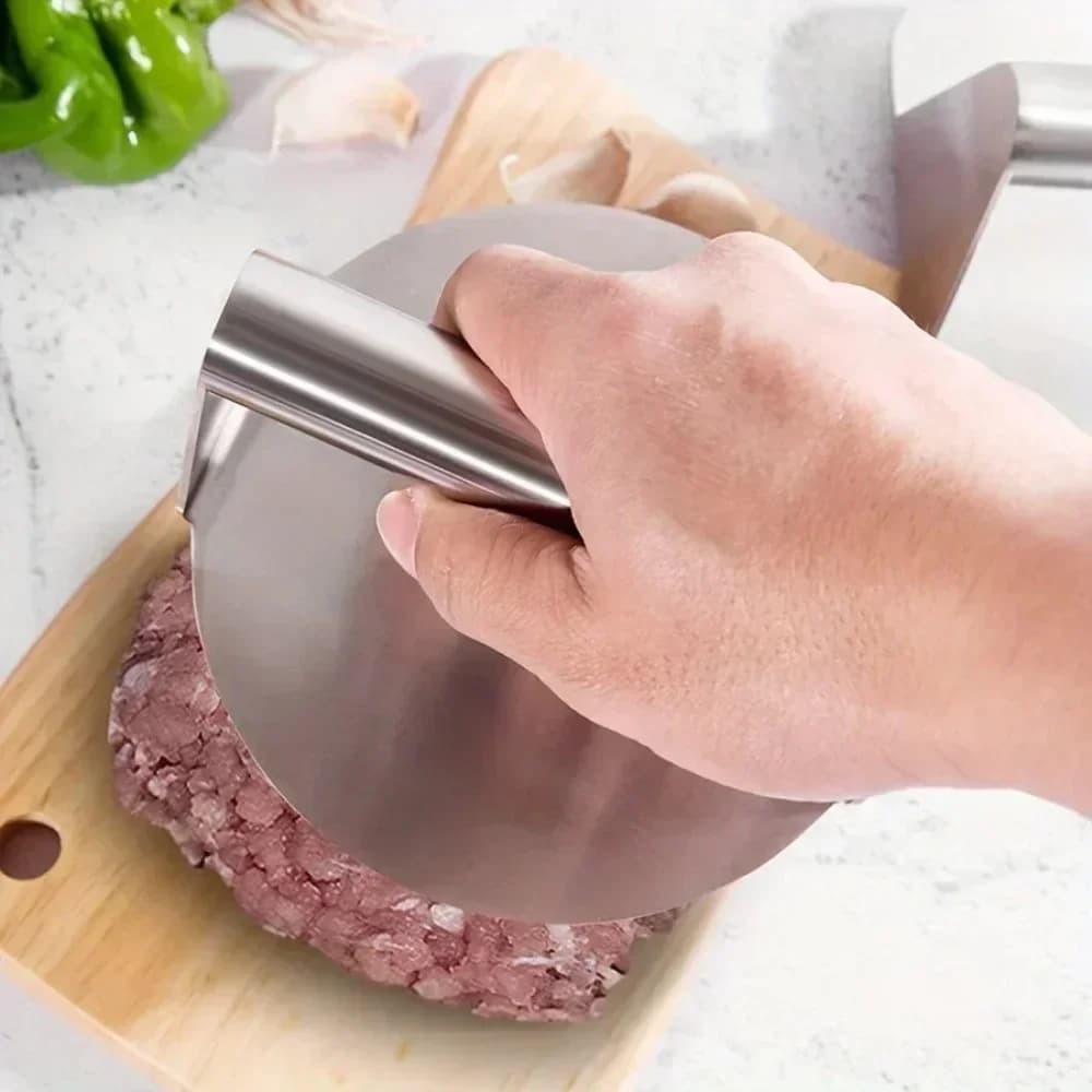 Pressa per smash burger in acciaio inox | Pressa per hamburger resistente e antiaderente per barbecue e cucina