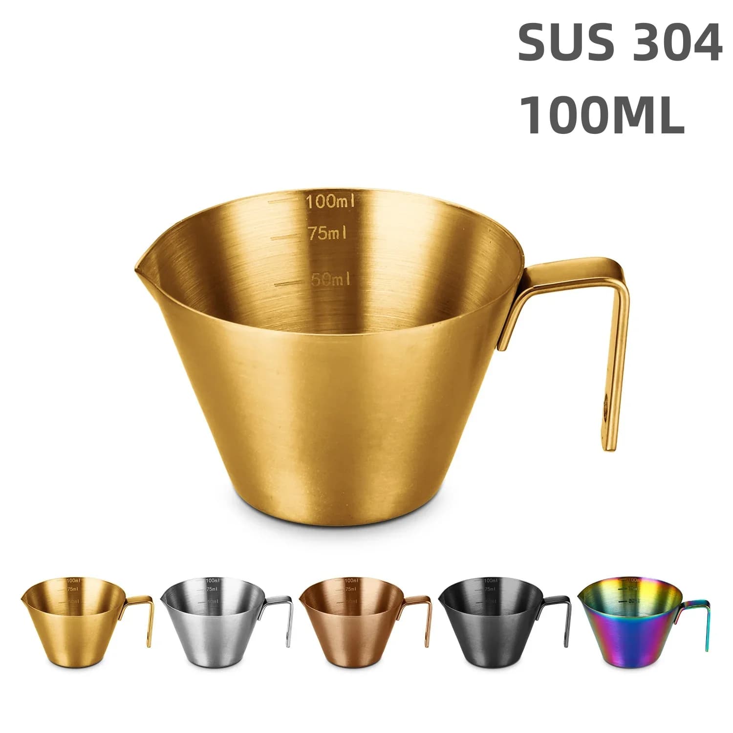 Tazza dosatrice per caffè espresso graduata in acciaio inox 304