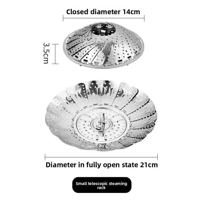 Cestello per cottura a vapore pieghevole in acciaio inox 6-10.5" per pentole