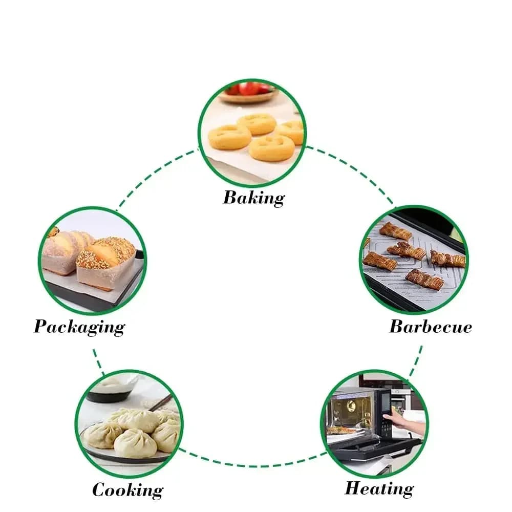 Fogli di Carta da Forno Antiaderenti Pretagliati per Friggitrice ad Aria e Dolci