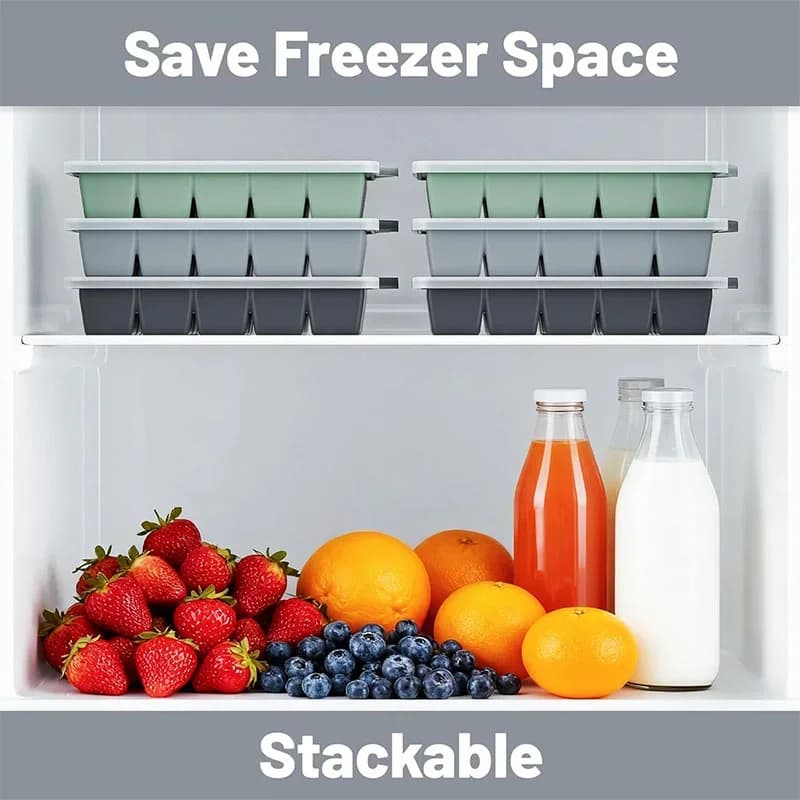 Set 2 Stampi per Ghiaccio in Silicone con Coperchio a 15 Scomparti per Cocktail e Whisky