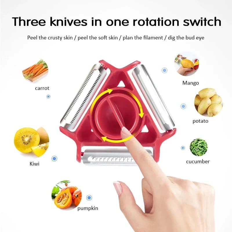 Set pelapatate Trio Magic 3 in 1 - Sbucciatore, affettaverdure e julienne