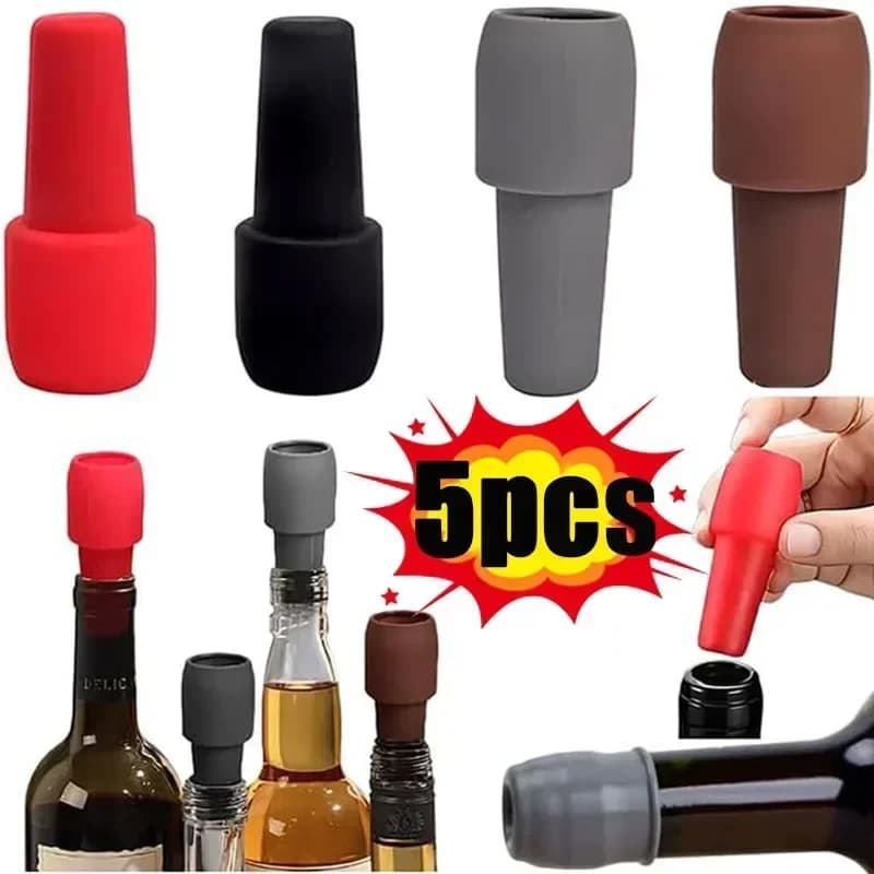 Tappo Universale per Bottiglia di Vino Rosso con Doppia Guarnizione in Silicone Morbido Accessorio Bar e Cucina