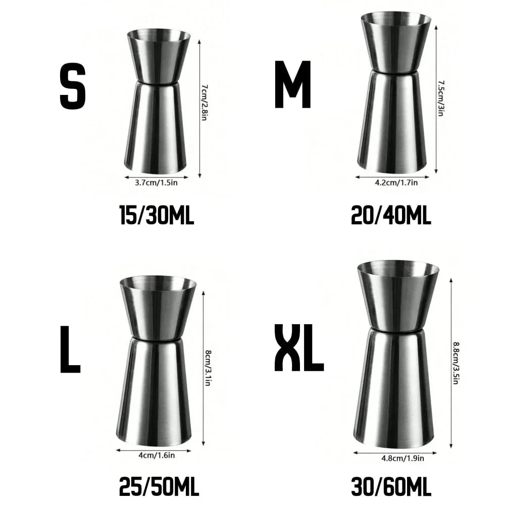 Dosatore Jigger per Cocktail in Acciaio Inox Misurino Doppio per Bar e Feste