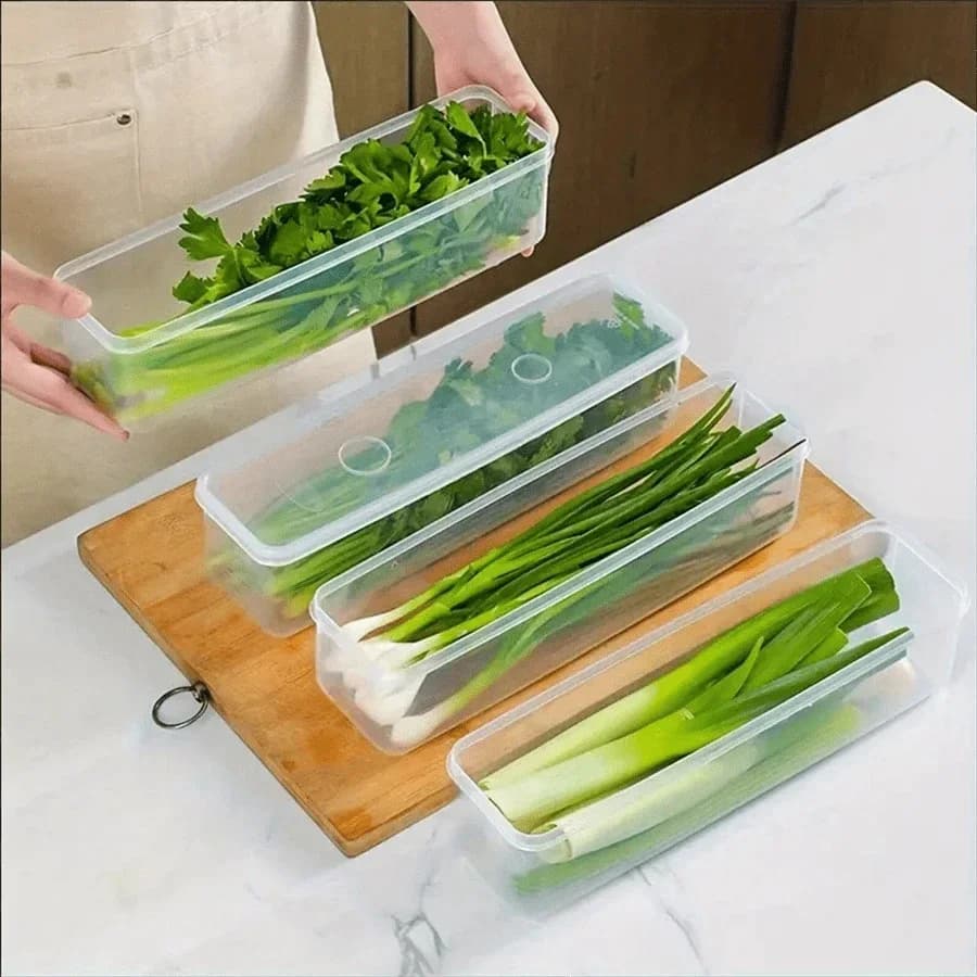 Contenitori Salvafreschezza per Frigorifero con Coperchio (1/2/4 pz) per Verdure e Alimenti