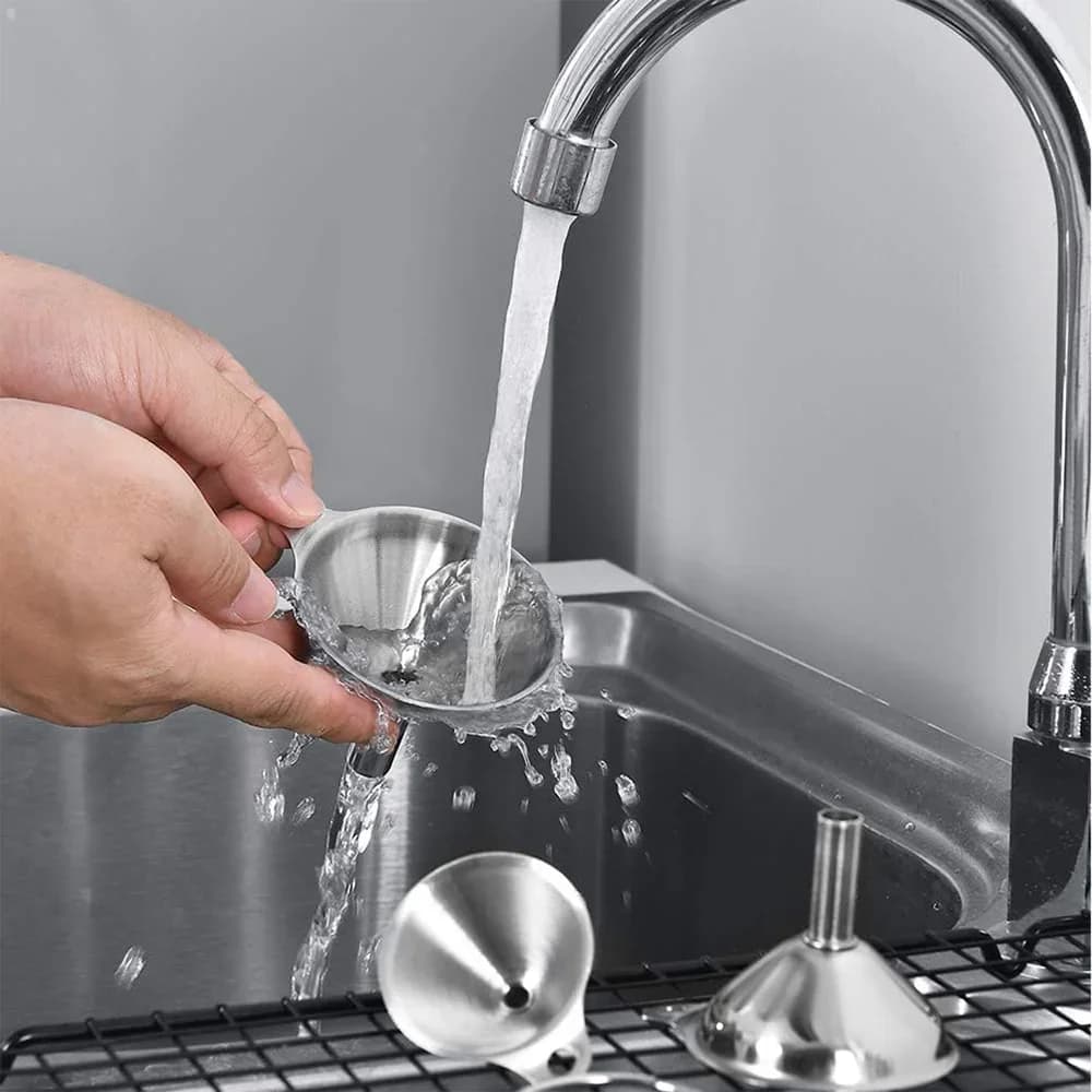 Set 3/5 imbuti da cucina in acciaio inox per bottiglie e spezie