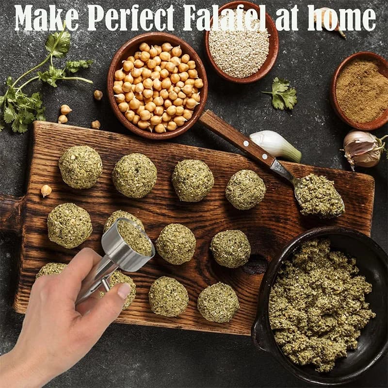 Porzionatore per Falafel e Polpette in Acciaio Inox Stampo Professionale Antiaderente