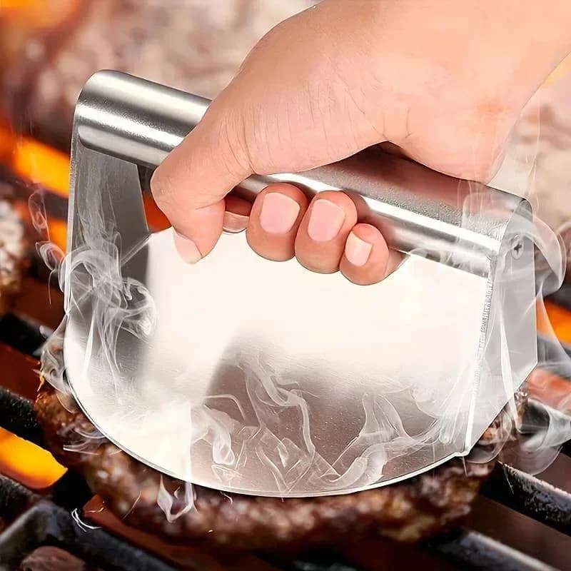 Pressa per smash burger in acciaio inox | Pressa per hamburger resistente e antiaderente per barbecue e cucina