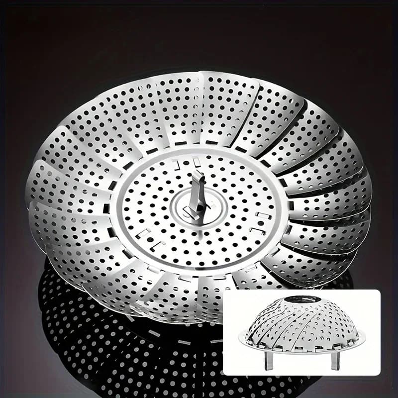 Cestello per cottura a vapore pieghevole in acciaio inox 6-10.5" per pentole