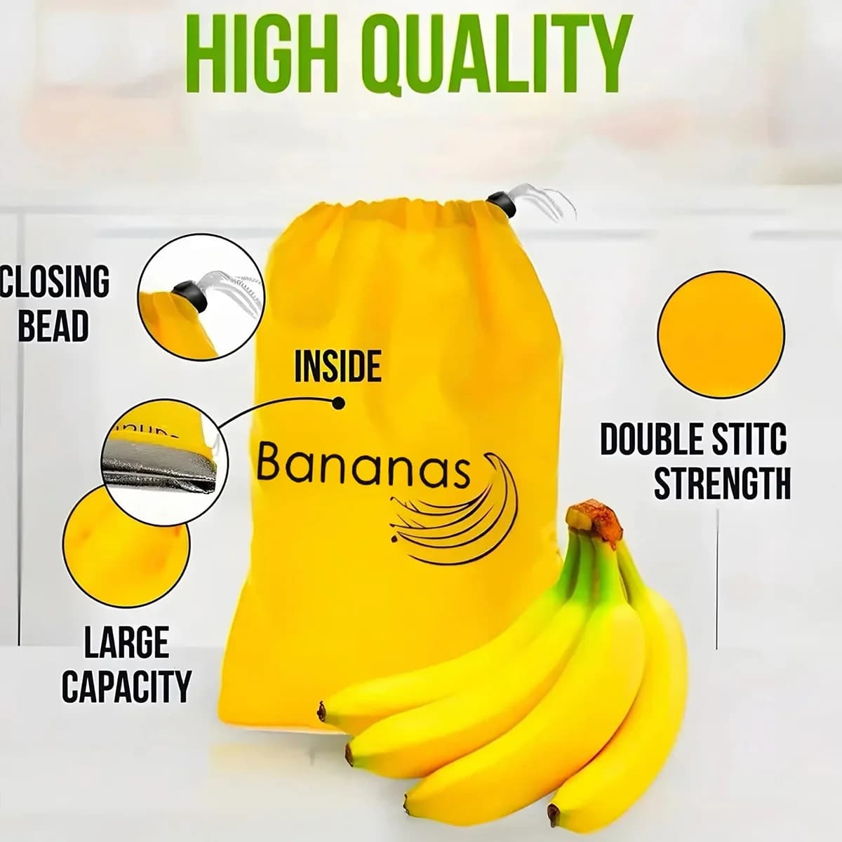 Sacchetti Salva Freschezza per Banane e Verdure con Foglio di Alluminio (1/2/3/5 pz)
