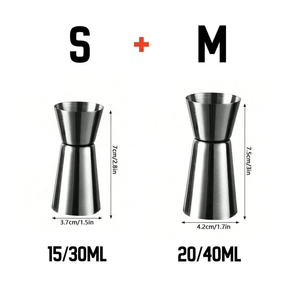 Dosatore Jigger per Cocktail in Acciaio Inox Misurino Doppio per Bar e Feste