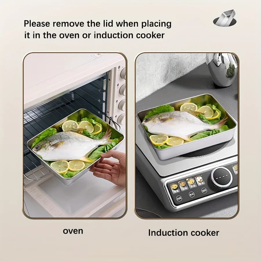 Set da 3 Contenitori per Alimenti in Acciaio Inox - Ermetici Senza BPA per Frigorifero e Dispensa