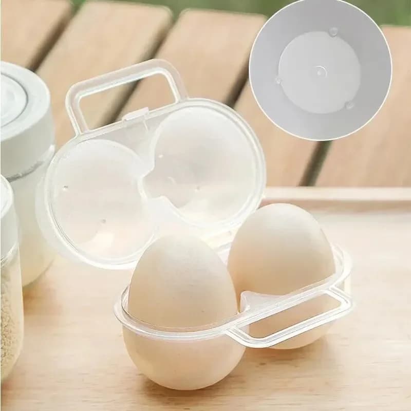 Portauova portatile da esterno a 2 scomparti in plastica antiurto