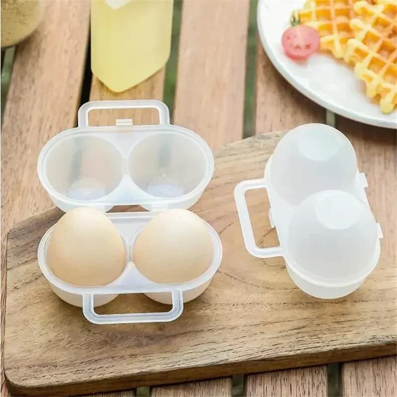 Portauova portatile da esterno a 2 scomparti in plastica antiurto