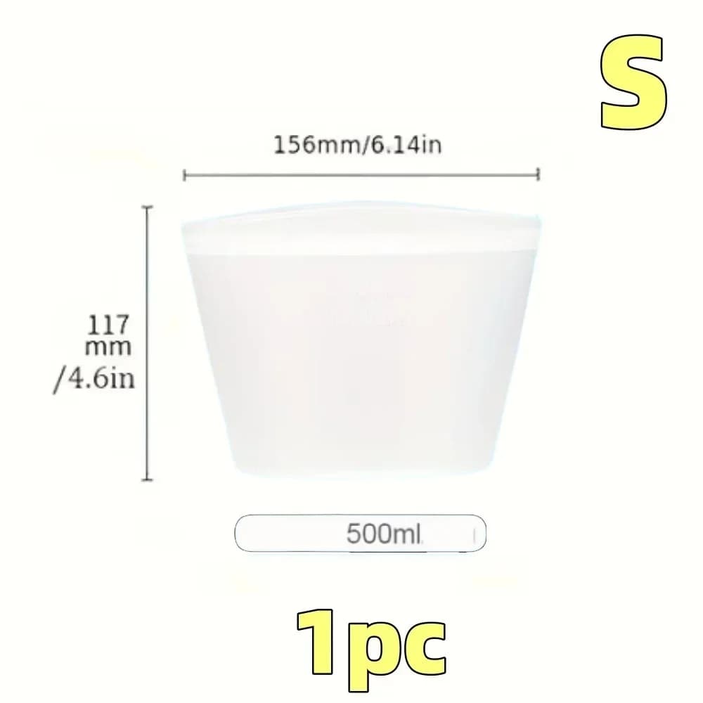 Set Sacchetti Salvafreschezza in Silicone Riutilizzabili 1/3 pz per Frigo e Freezer