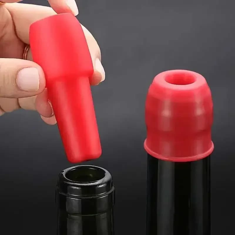 Tappo Universale per Bottiglia di Vino Rosso con Doppia Guarnizione in Silicone Morbido Accessorio Bar e Cucina