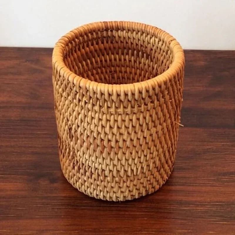 Cestino Portaoggetti in Rattan Portaposate e Organizer per Tavola e Cucina