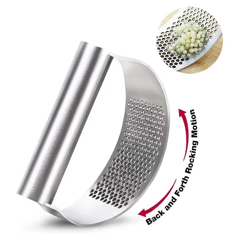 Spremiaglio Manuale a Dondolo in Acciaio Inox per Aglio e Zenzero