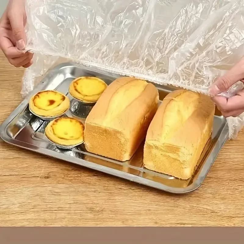 50 Cuffie Salvafreschezza Elastiche Riutilizzabili in PE - Coperchi Estensibili per Alimenti