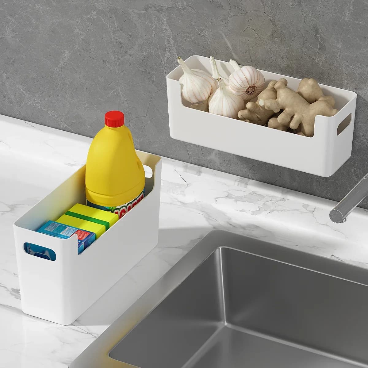 Organizer da Parete e per Anta Mobile, Contenitore per Pellicola, Sacchetti e Accessori Bagno