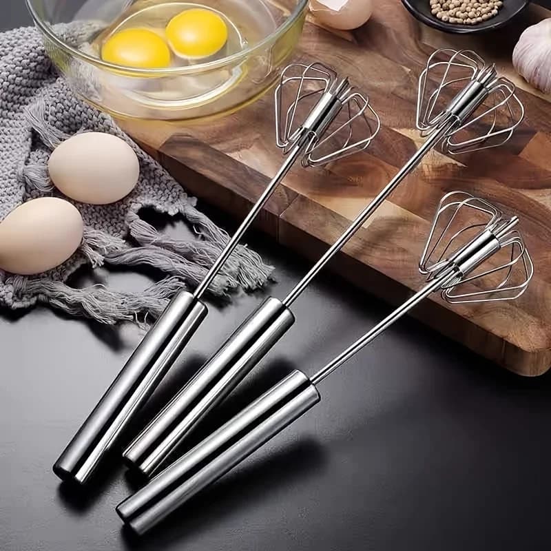 Frusta da cucina semiautomatica in acciaio inox per uova e panna