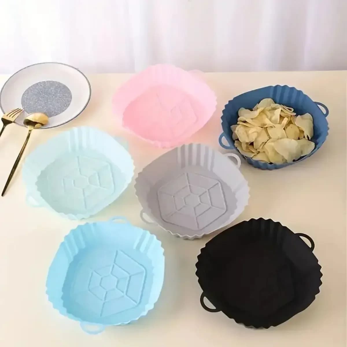 Cestello in silicone per friggitrice ad aria antiaderente e riutilizzabile