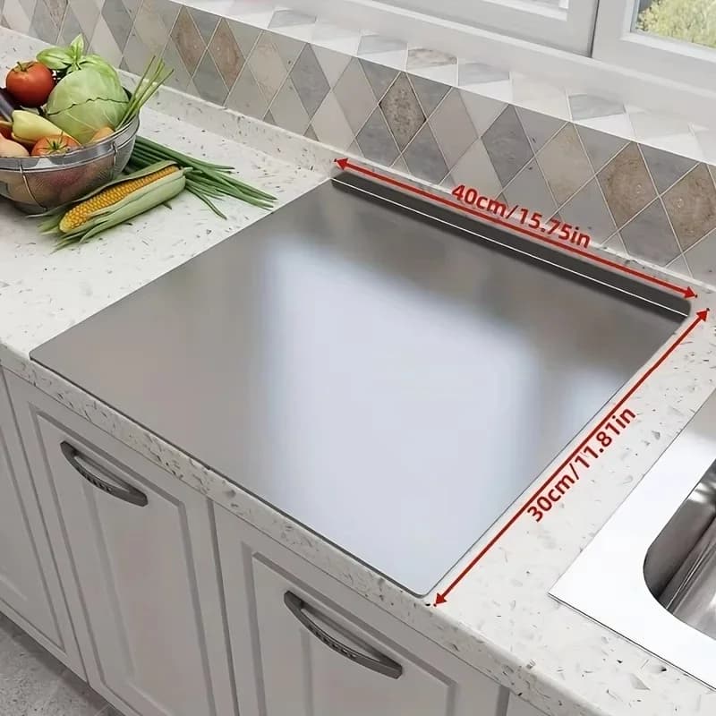 Tagliere Pieghevole Grande in Acciaio Inox per Cucina e BBQ - Per Interni ed Esterni