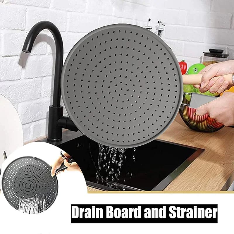 Paraschizzi da cucina in silicone con manico, coperchio paraolio termoresistente per padelle