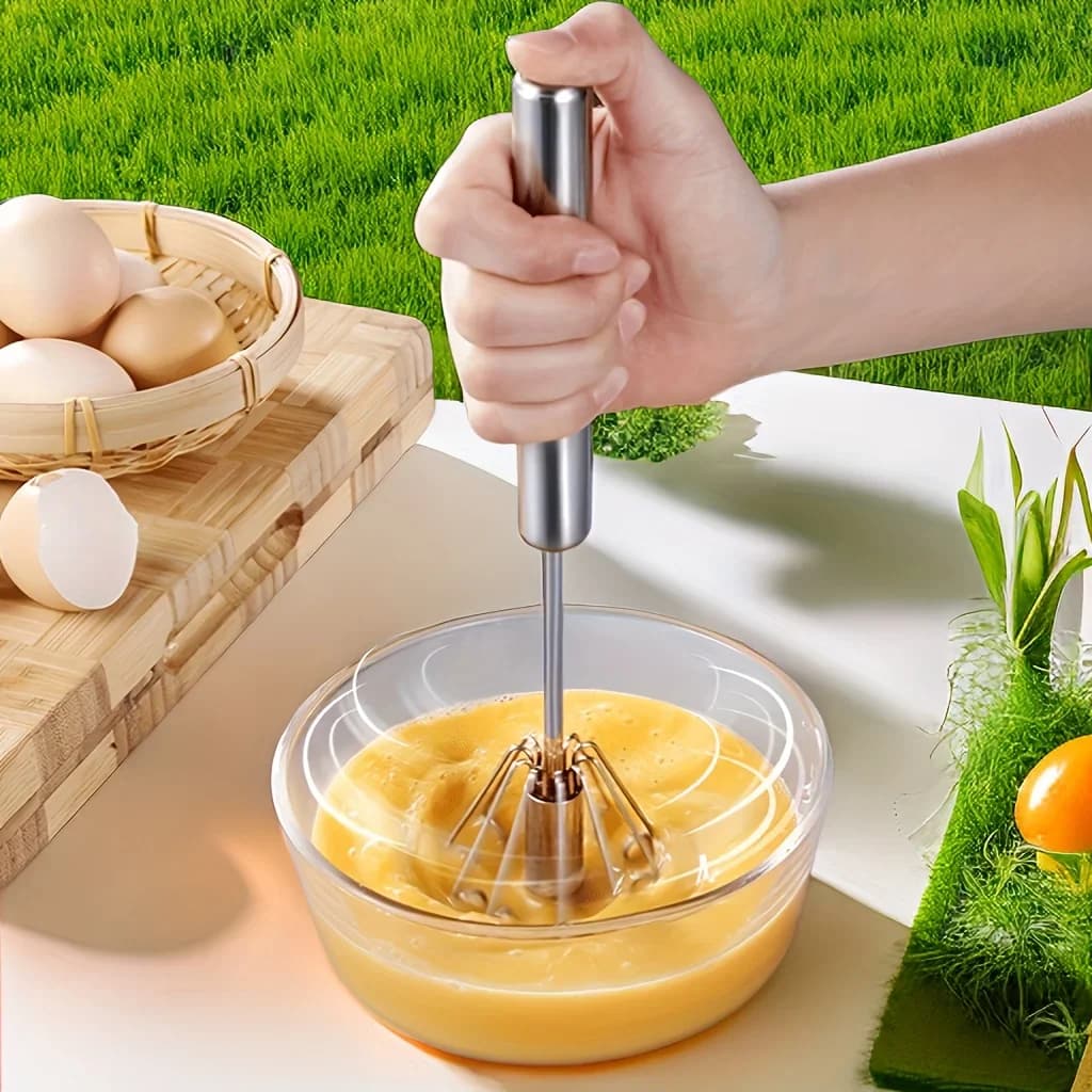 Frusta da cucina semiautomatica in acciaio inox per uova e panna
