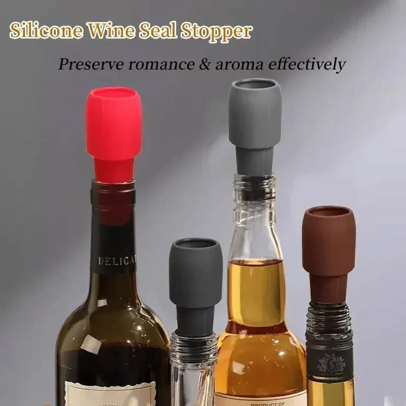 Tappo Universale per Bottiglia di Vino Rosso con Doppia Guarnizione in Silicone Morbido Accessorio Bar e Cucina