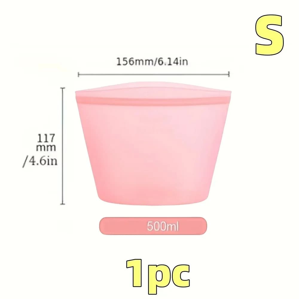 Set Sacchetti Salvafreschezza in Silicone Riutilizzabili 1/3 pz per Frigo e Freezer