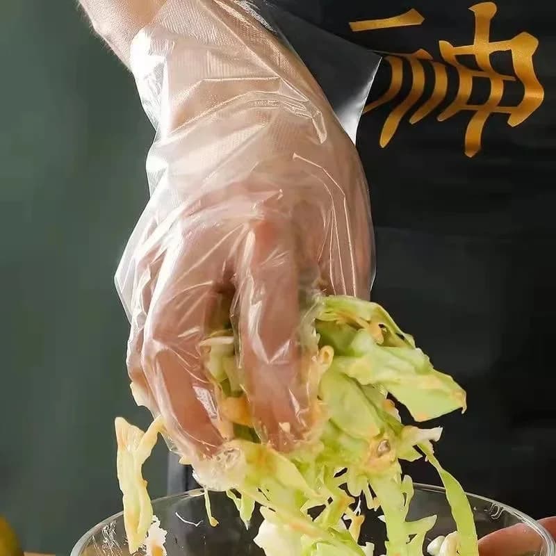 Guanti Monouso Trasparenti Senza Lattice per Alimenti, Cucina e Pulizie