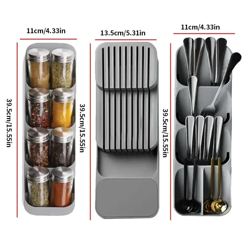 Portaposate da Cassetto Portacoltelli e Organizer per Cucchiaio Forchette e Spezie