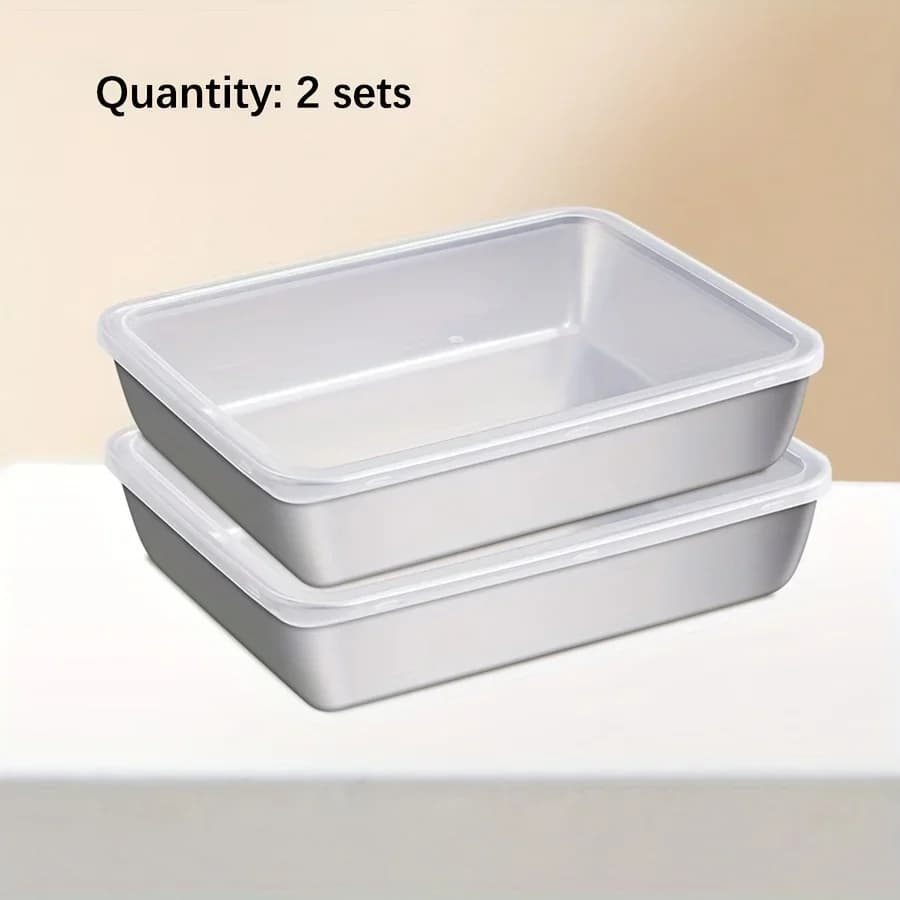 Set da 3 Contenitori per Alimenti in Acciaio Inox - Ermetici Senza BPA per Frigorifero e Dispensa