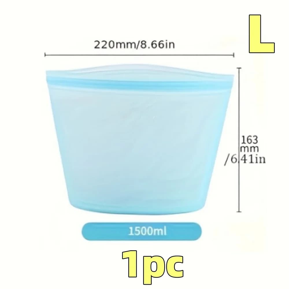 Set Sacchetti Salvafreschezza in Silicone Riutilizzabili 1/3 pz per Frigo e Freezer