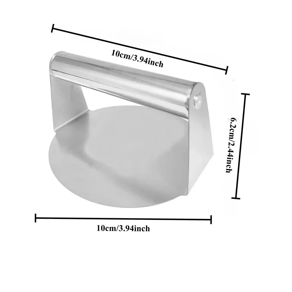Pressa per smash burger in acciaio inox | Pressa per hamburger resistente e antiaderente per barbecue e cucina