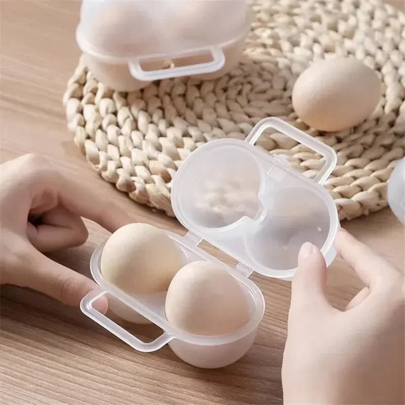 Portauova portatile da esterno a 2 scomparti in plastica antiurto
